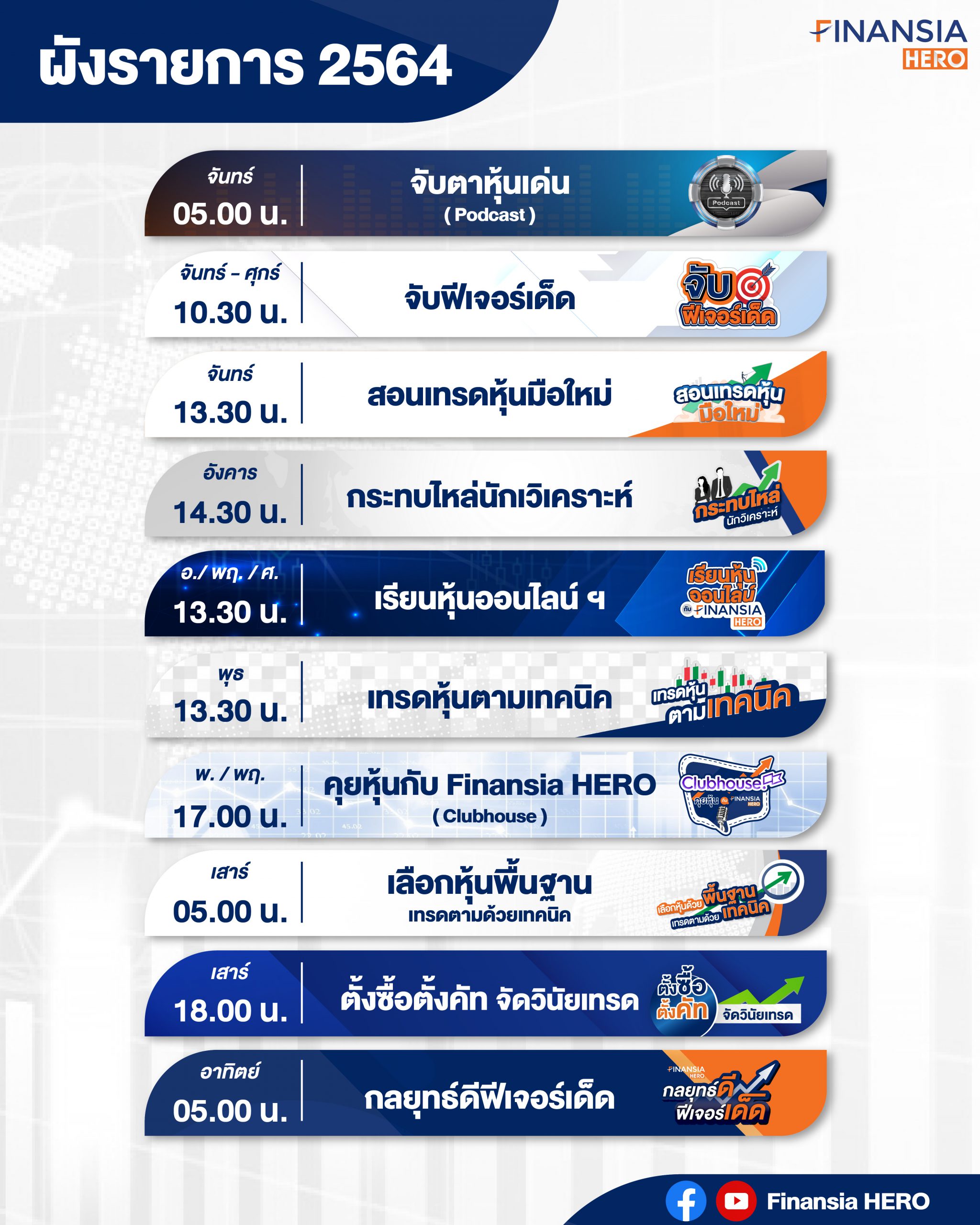 ผังรายการ Finansia HERO 2564
