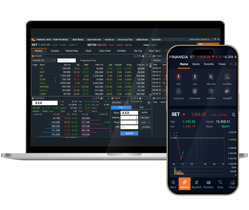โปรแกรมเทรดหุ้น Finansia HERO เวอร์ชั่น 2.5.6