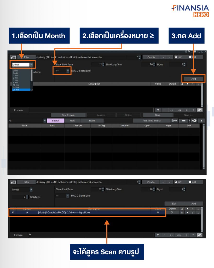 หาหุ้นเทรนด์ขาขึ้น ด้วย DIY Conditional Search - Finansia HERO