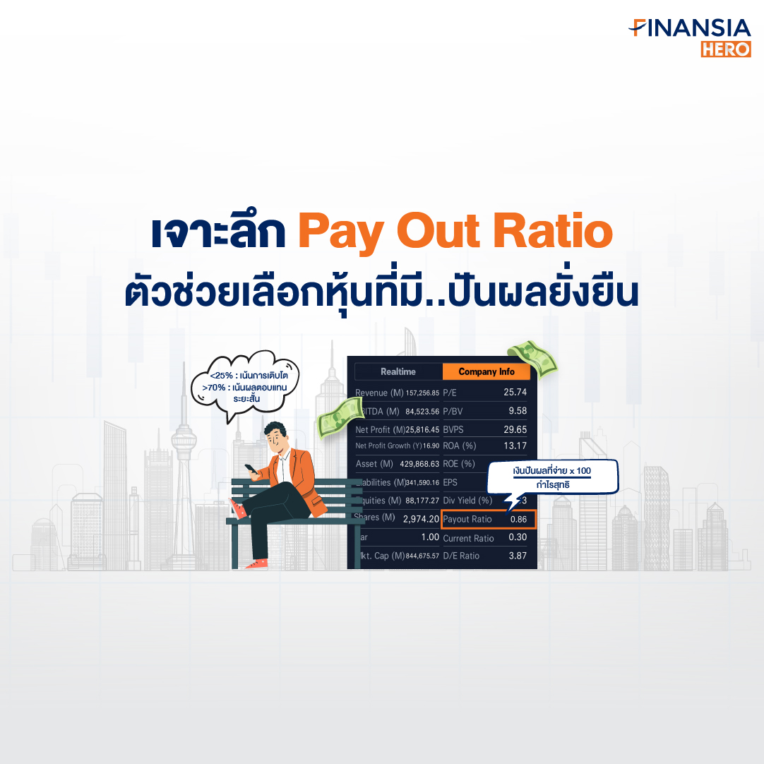 เจาะลึก Pay Out Ratio ตัวช่วยเลือกหุ้นปันผลให้ผลยั่งยืน