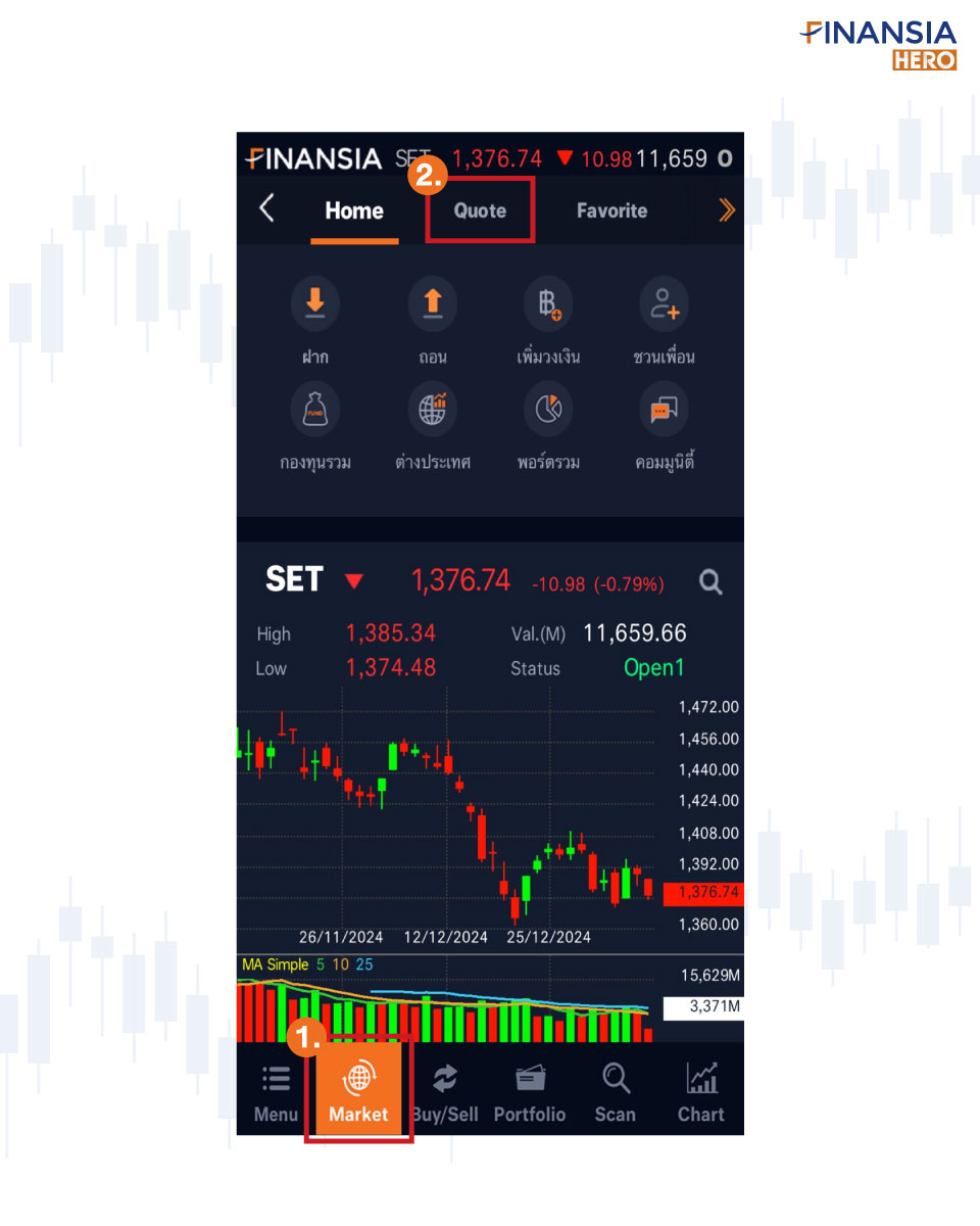 ดูค่า Paid-Up Capital ได้ใน Application Finansia HERO บนมือถือ